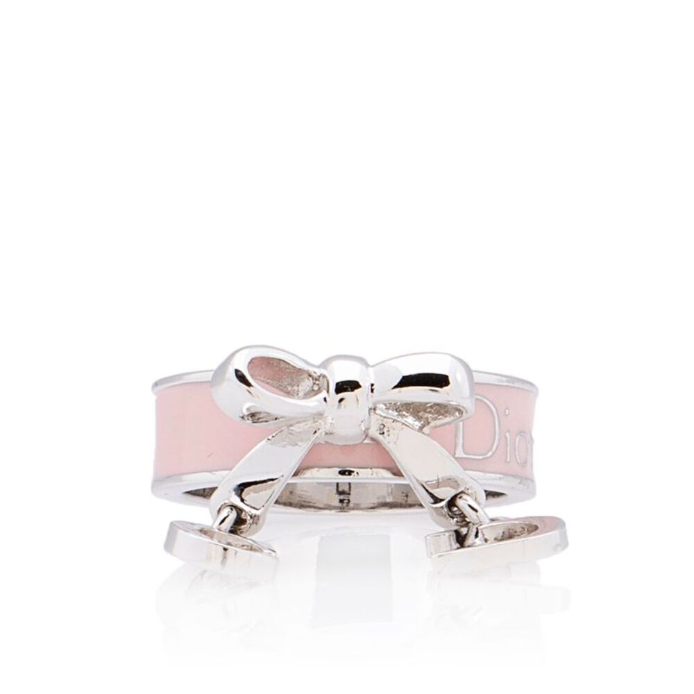 Dior Enamel CD Bow Ring - Size 6